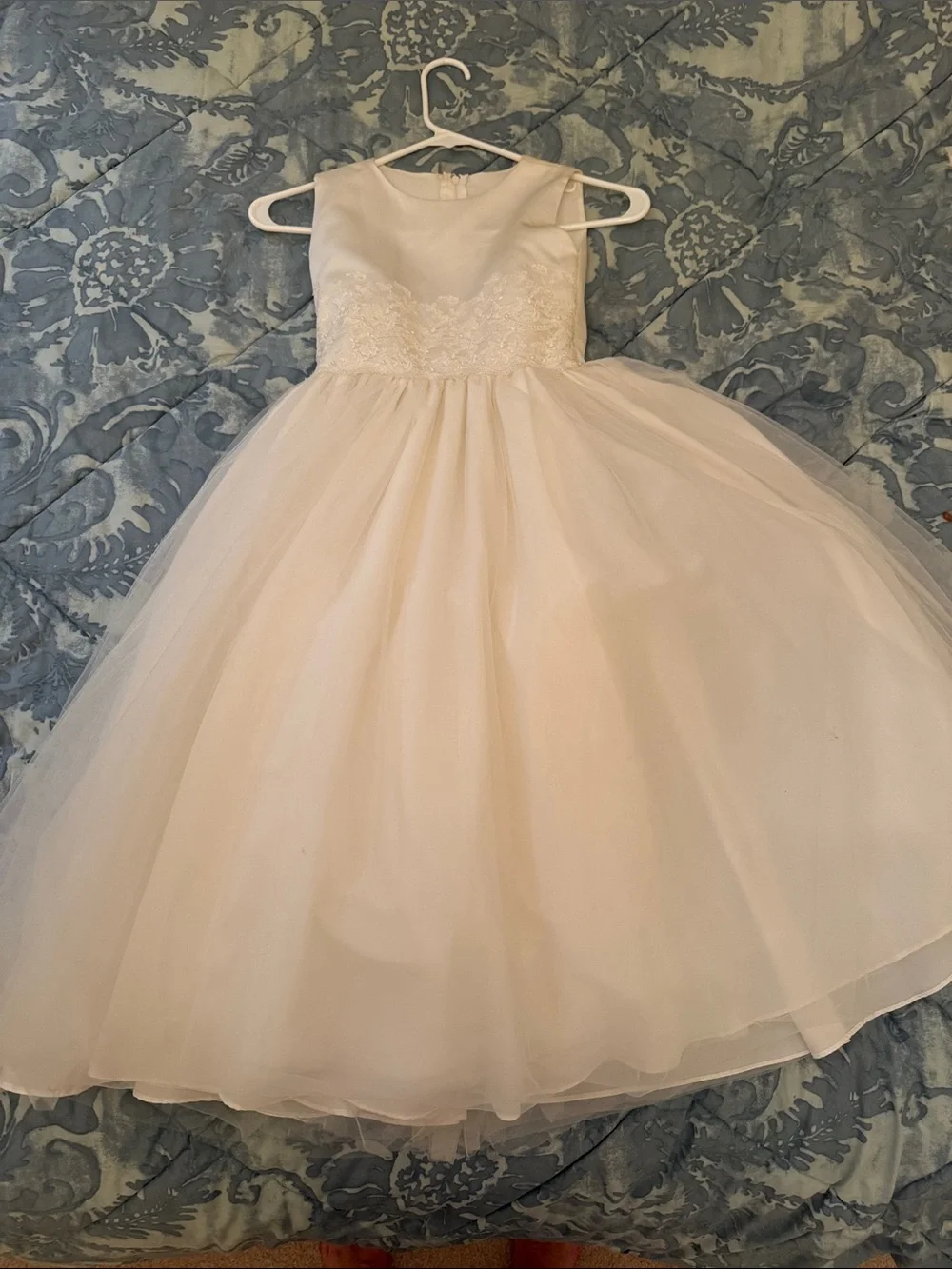 Girls Ivory Lace Bodice Tulle Dress size 7
